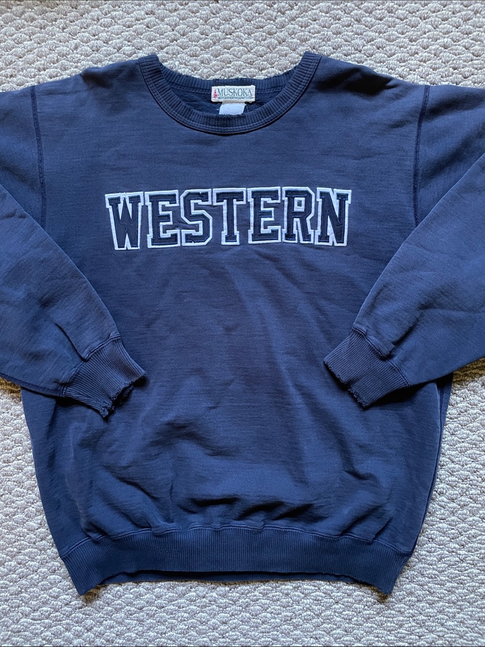 Vintage university of Western Ontario uwo distressed crewneck sweater